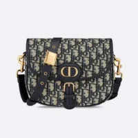 Dior Women Medium Dior Bobby Bag Blue Dior Oblique Jacquard (1)