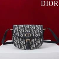 Dior Women Medium Dior Bobby Bag Blue Dior Oblique Jacquard (1)