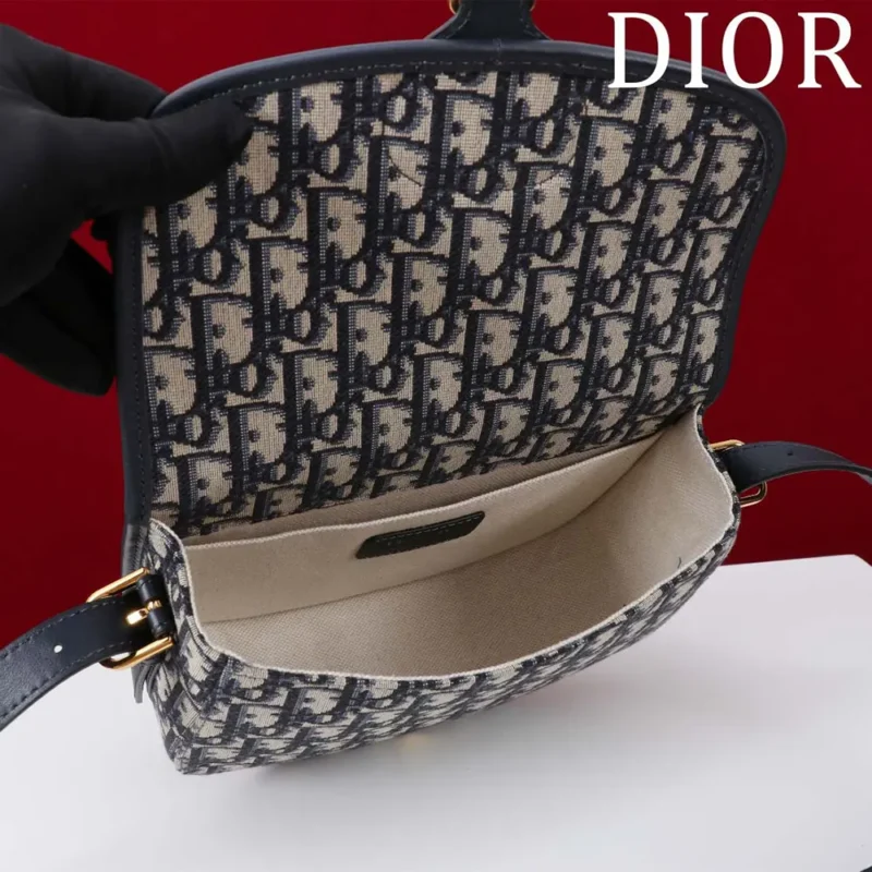 Dior Women Medium Dior Bobby Bag Blue Dior Oblique Jacquard