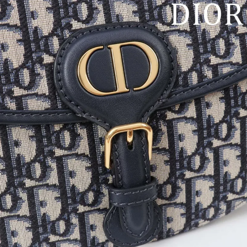 Dior Women Medium Dior Bobby Bag Blue Dior Oblique Jacquard