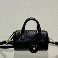 Dior Women Nano Dior Groove 17 Bag Black Macrocannage Calfskin (1)