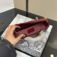 Dior Women Small Lady D-Joy Bag Cherry Red Patent Cannage Calfskin (1)