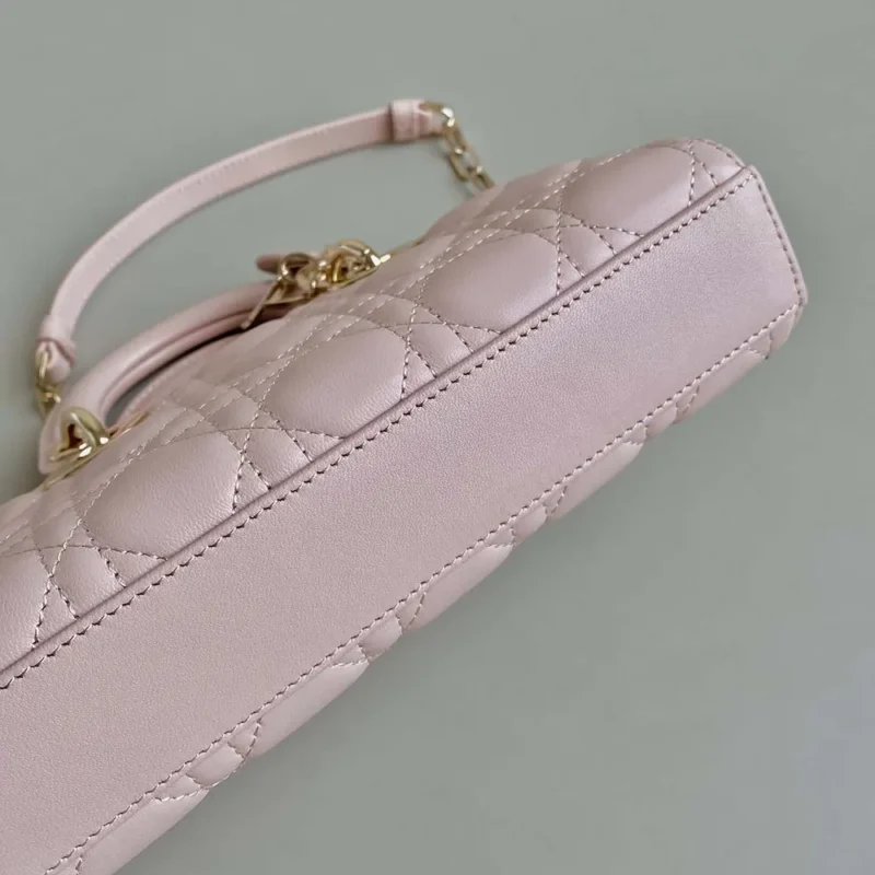 Dior Women Small Lady D-Joy Bag Powder Pink Cannage Lambskin