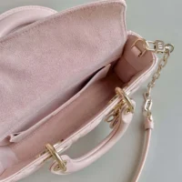 Dior Women Small Lady D-Joy Bag Powder Pink Cannage Lambskin (1)