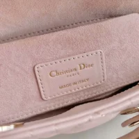 Dior Women Small Lady D-Joy Bag Powder Pink Cannage Lambskin (1)