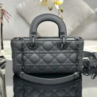 Dior Women Small Lady D-Joy Bag Ultramatte Black Cannage Calfskin (1)