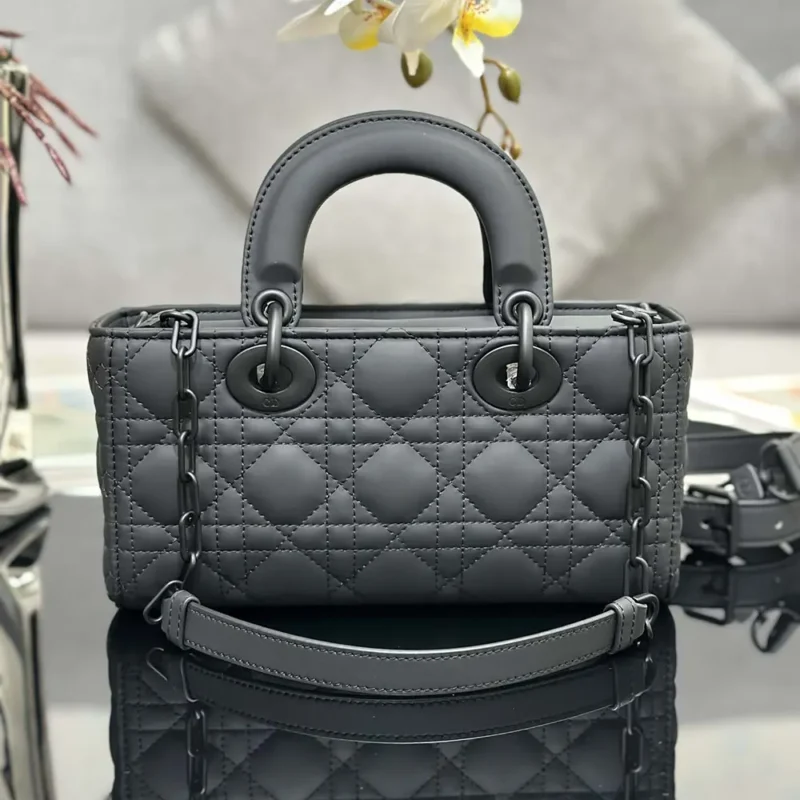 Dior Women Small Lady D-Joy Bag Ultramatte Black Cannage Calfskin