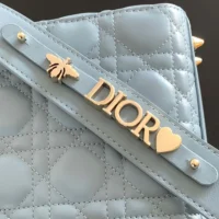 Dior Women Small Lady Dior My ABCDior Bag Pale Blue Cannage Lambskin (1)