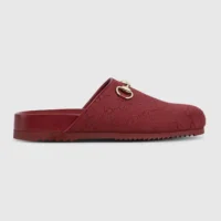 Gucci Women Horsebit Slipper in Red GG Canvas 7467129SF408551 (1)