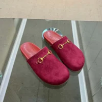 Gucci Women Horsebit Slipper in Red GG Canvas 7467129SF408551 (1)