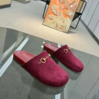 Gucci Women Horsebit Slipper in Red GG Canvas 7467129SF408551 (1)