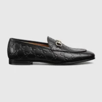 Gucci Women Jordaan Loafer Black GG Leather 786016AAD6S1000