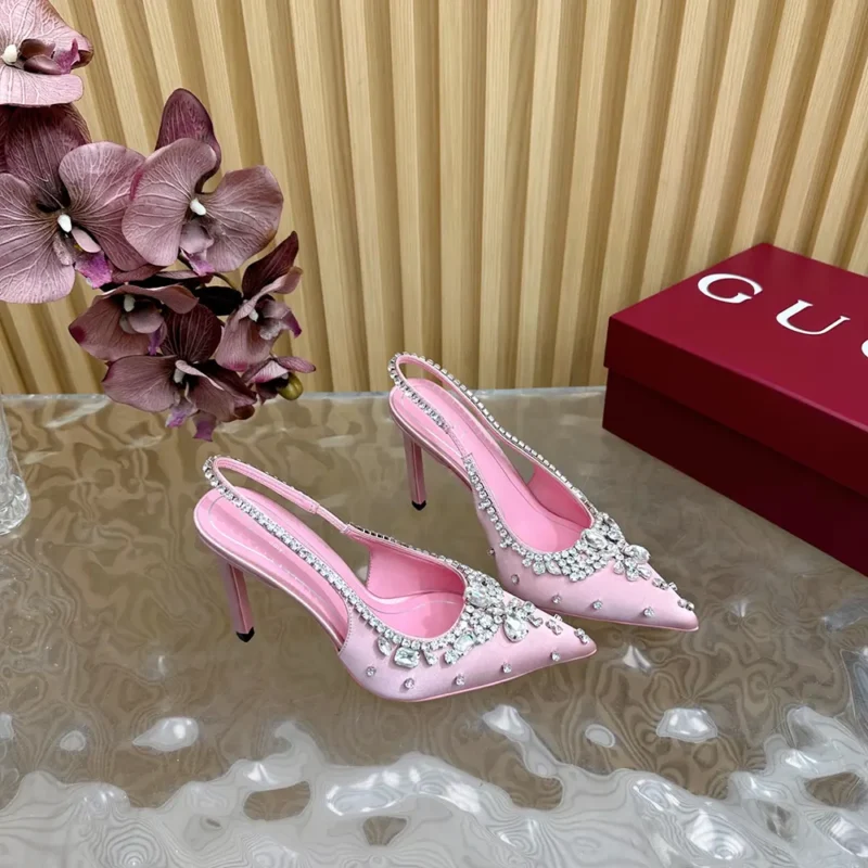 Gucci Women Pump with Crystals Light Pink Satin 812192FAD2V5741