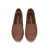 Louis Vuitton LV Women Starboard Flat Espadrille Brown Lamb Leather Rubber (1)