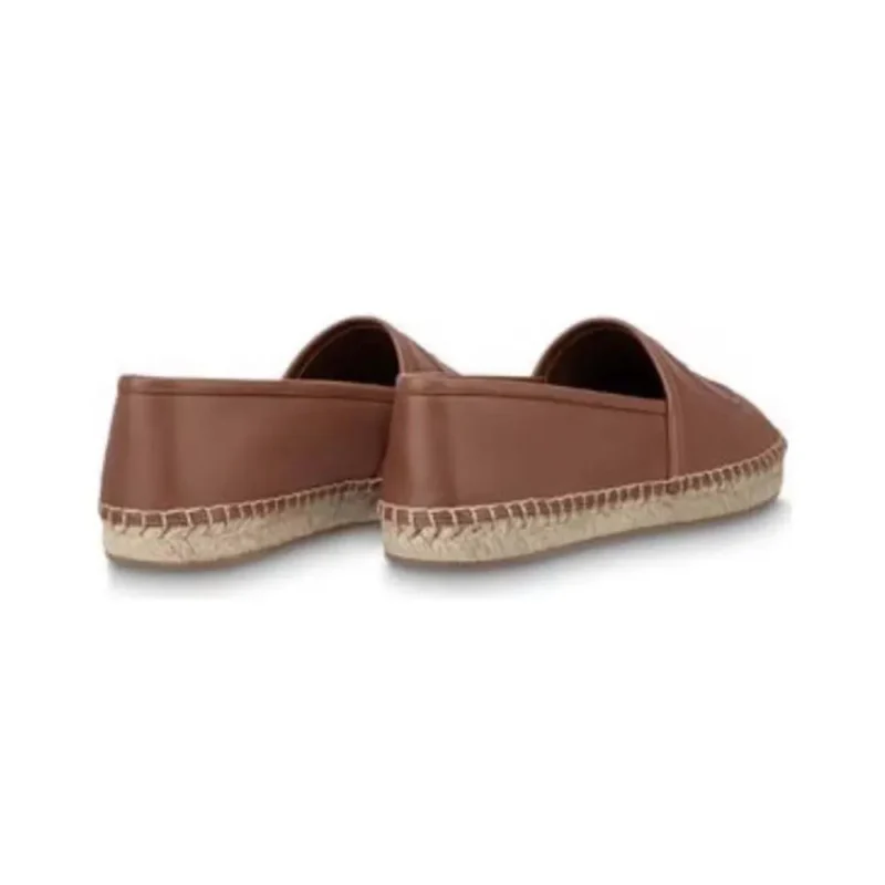 Louis Vuitton LV Women Starboard Flat Espadrille Brown Lamb Leather Rubber