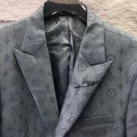 Louis Vuitton Men Single-Breasted Wool Blend Napolitana Jacket-Black (1)