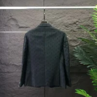 Louis Vuitton Men Single-Breasted Wool Blend Napolitana Jacket-Black (1)