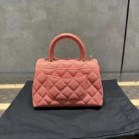 Chanel Caviar Quilted Extra Mini Coco Handle Flap Bag-Orange (1)