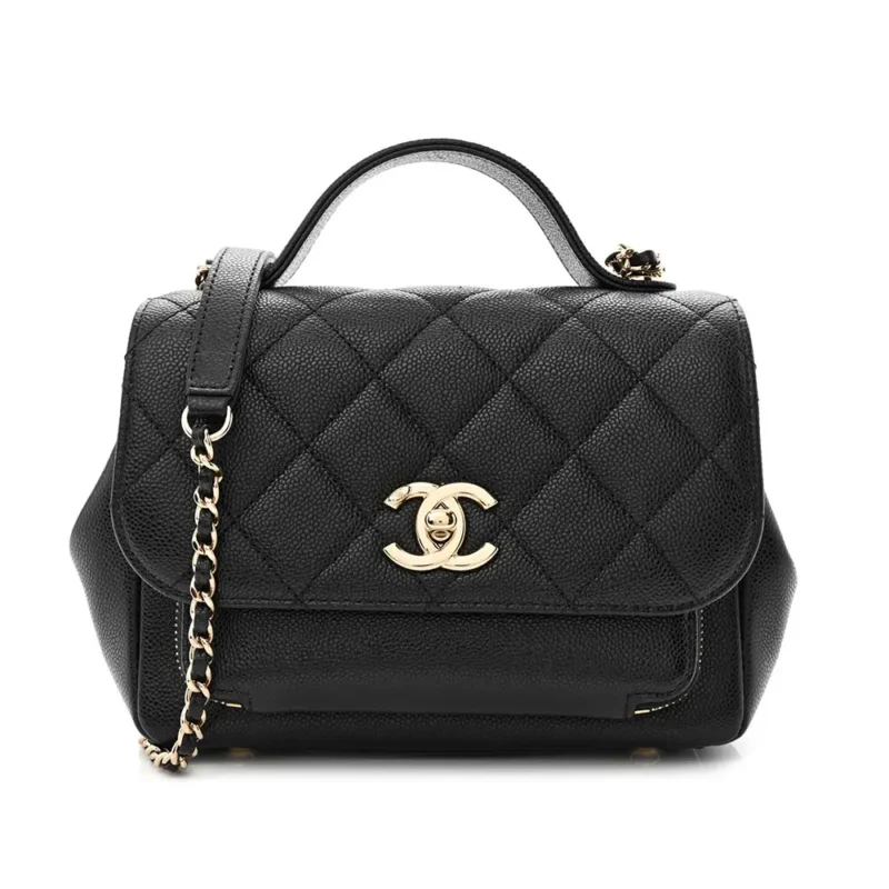 Chanel Women Caviar Quilted Small Business Affinity Flap Black