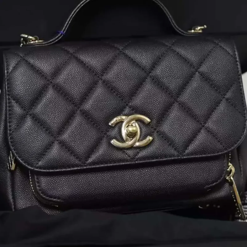 Chanel Women Caviar Quilted Small Business Affinity Flap Black