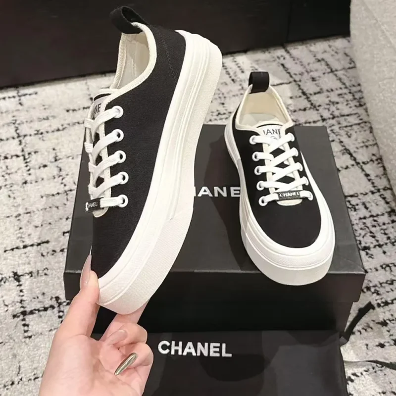 Chanel Women Lace-up Sneaker-Black