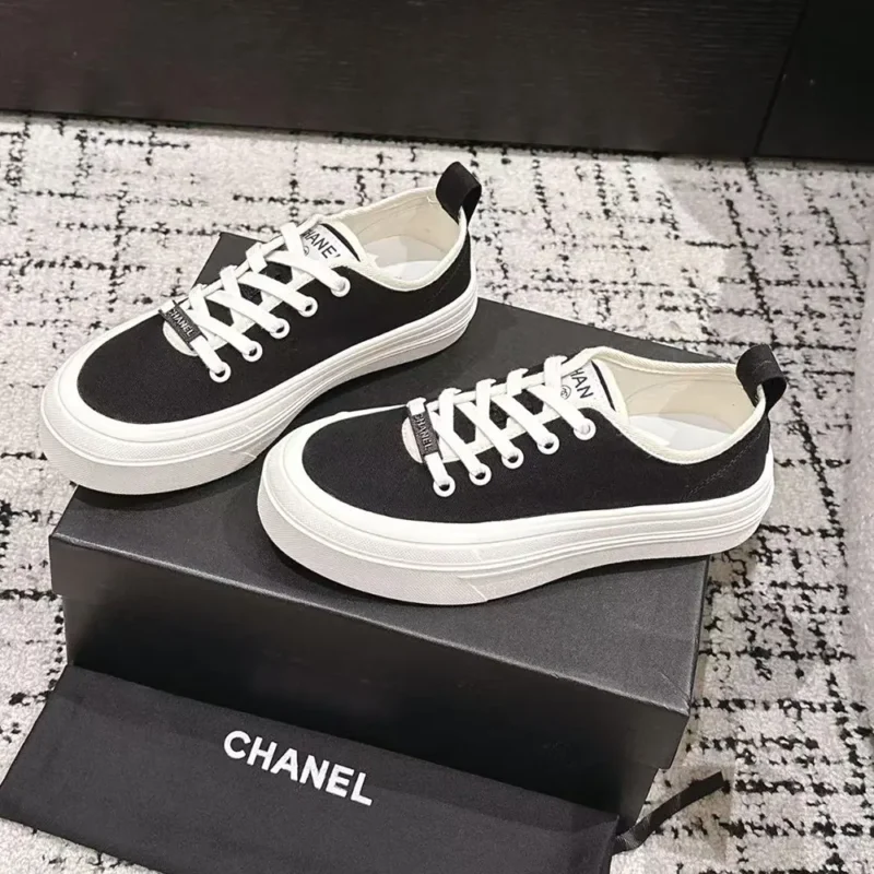 Chanel Women Lace-up Sneaker-Black