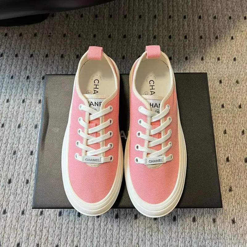 Chanel Women Lace-up Sneaker-Pink