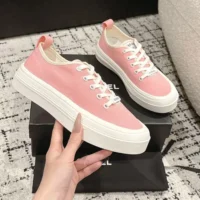 Chanel Women Lace-up Sneaker-Pink (1)