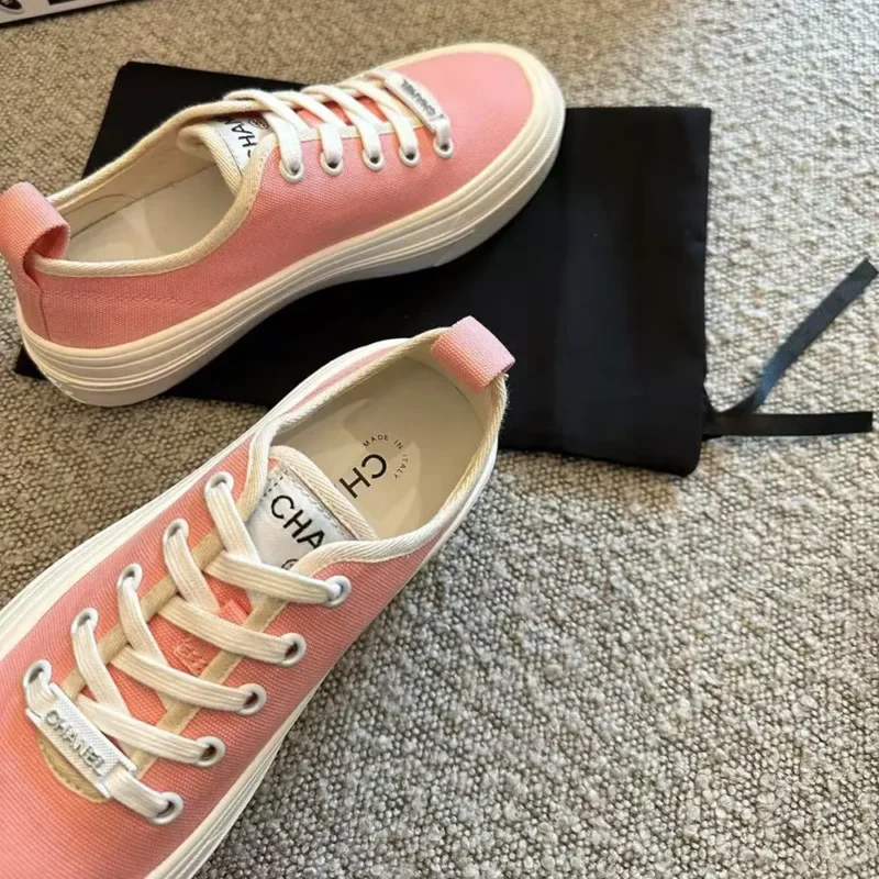 Chanel Women Lace-up Sneaker-Pink