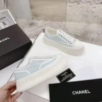 Chanel Women Thick Soled Sneaker-Blue (3)