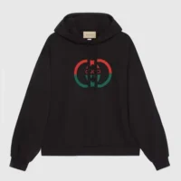 Gucci Men Cotton Jersey Printed Sweatshirt-BlackRed (1)