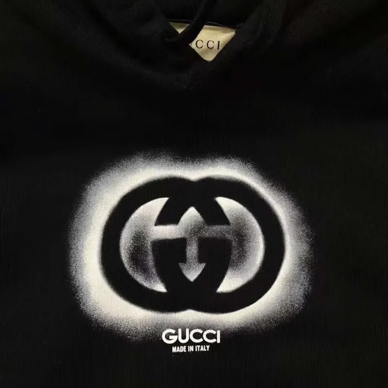 Gucci Men Cotton Jersey Printed Sweatshirt-BlackWhite