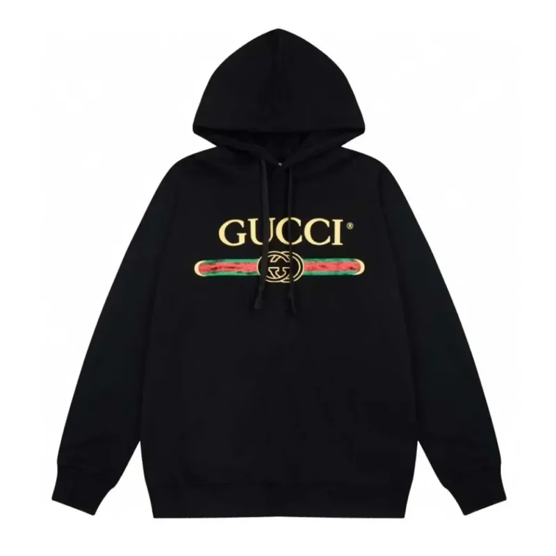 Gucci Men GG Cotton Jersey Sweatshirt Gucci Print-Black