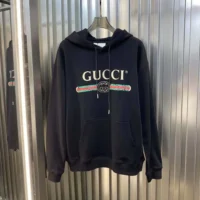 Gucci Men GG Cotton Jersey Sweatshirt Gucci Print-Black (1)