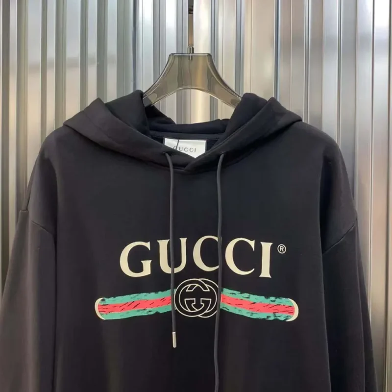 Gucci Men GG Cotton Jersey Sweatshirt Gucci Print-Black