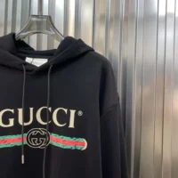 Gucci Men GG Cotton Jersey Sweatshirt Gucci Print-Black (1)