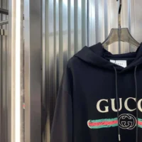 Gucci Men GG Cotton Jersey Sweatshirt Gucci Print-Black (1)