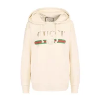 Gucci Men GG Cotton Jersey Sweatshirt Gucci Print-White