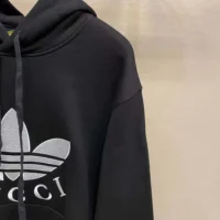 Gucci Men Gucci x adidas Jersey Hooded Sweatshirt-Black (1)