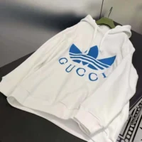 Gucci Men Gucci x adidas Jersey Hooded Sweatshirt-White (1)