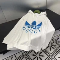 Gucci Men Gucci x adidas Jersey Hooded Sweatshirt-White (1)