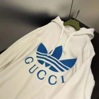 Gucci Men Gucci x adidas Jersey Hooded Sweatshirt-White (1)