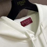 Gucci Men Printed Cotton Jersey Hooded Sweatshirt-White (1)