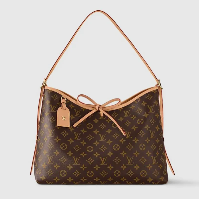 Louis Vuitton LV Women CarryAll MM Aged Natural Cowhide Leather Trim M46197