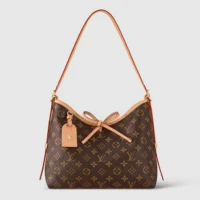 Louis Vuitton LV Women CarryAll PM in Aged Natural Cowhide Leather Trim M46203