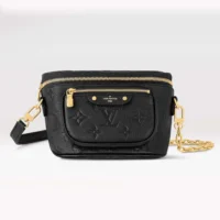 Louis Vuitton LV Women Mini Bumbag in Cowhide-leather Trim-Black M46917 (1)