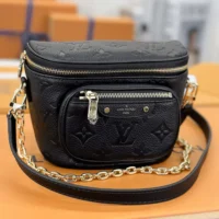 Louis Vuitton LV Women Mini Bumbag in Cowhide-leather Trim-Black M46917 (1)