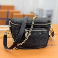 Louis Vuitton LV Women Mini Bumbag in Cowhide-leather Trim-Black M46917 (1)