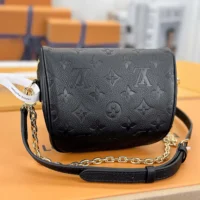 Louis Vuitton LV Women Mini Bumbag in Cowhide-leather Trim-Black M46917 (1)