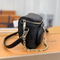 Louis Vuitton LV Women Mini Bumbag in Cowhide-leather Trim-Black M46917 (1)